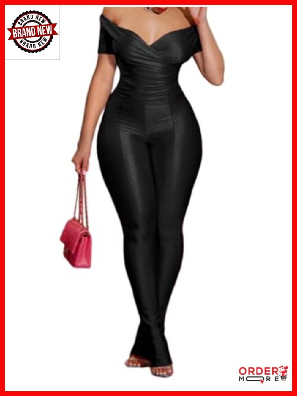 Women's 2 Piece Bodycon Off Shoulder Top & Flared Pants Set